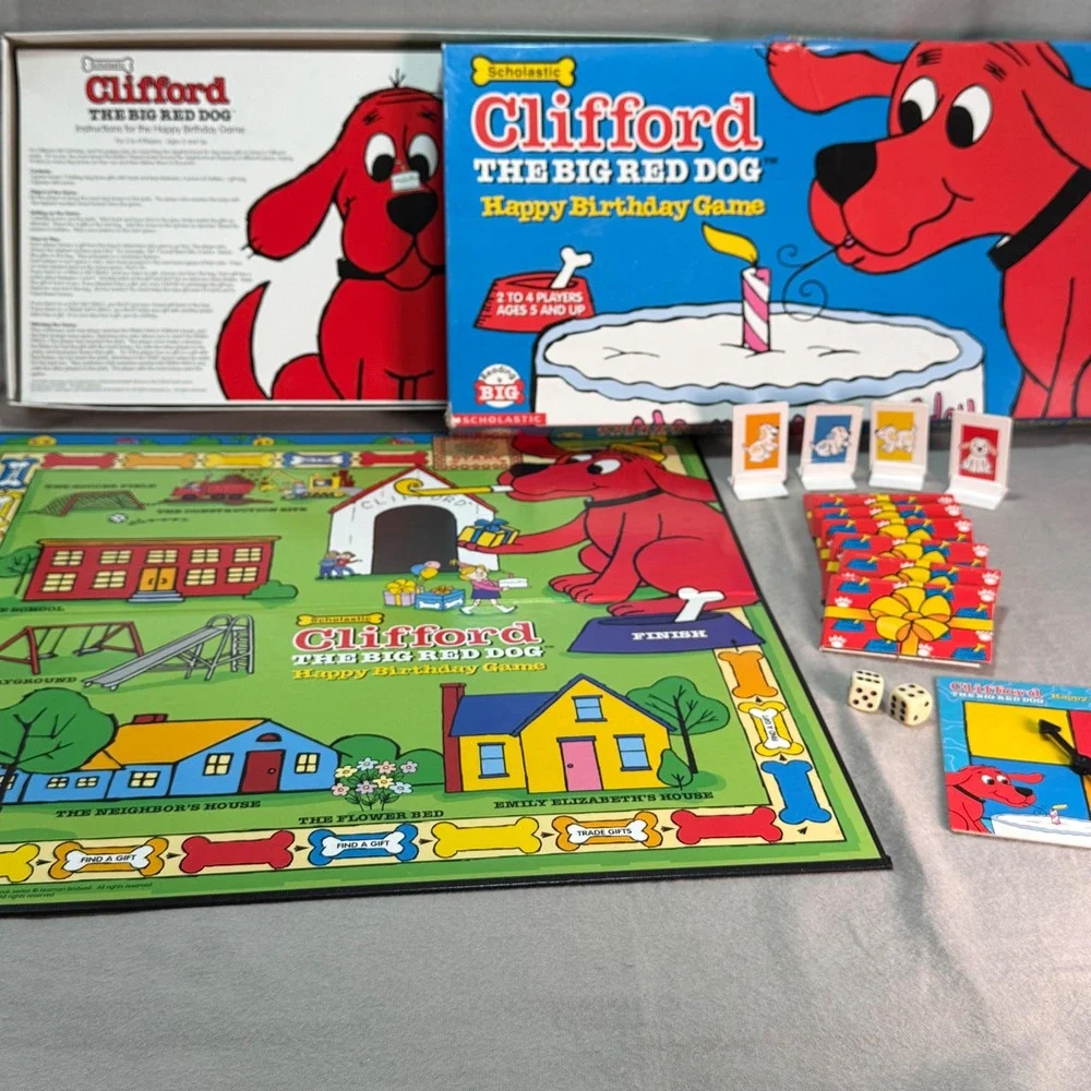 Clifford The Big Red Dog Happy Birthday Game Vintage Y2K Roseart Complete